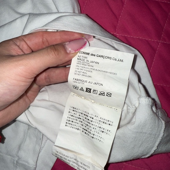 Authentic Comme des Garcons PLAY White T Shirt Xsmall Like New - Picture 4 of 4